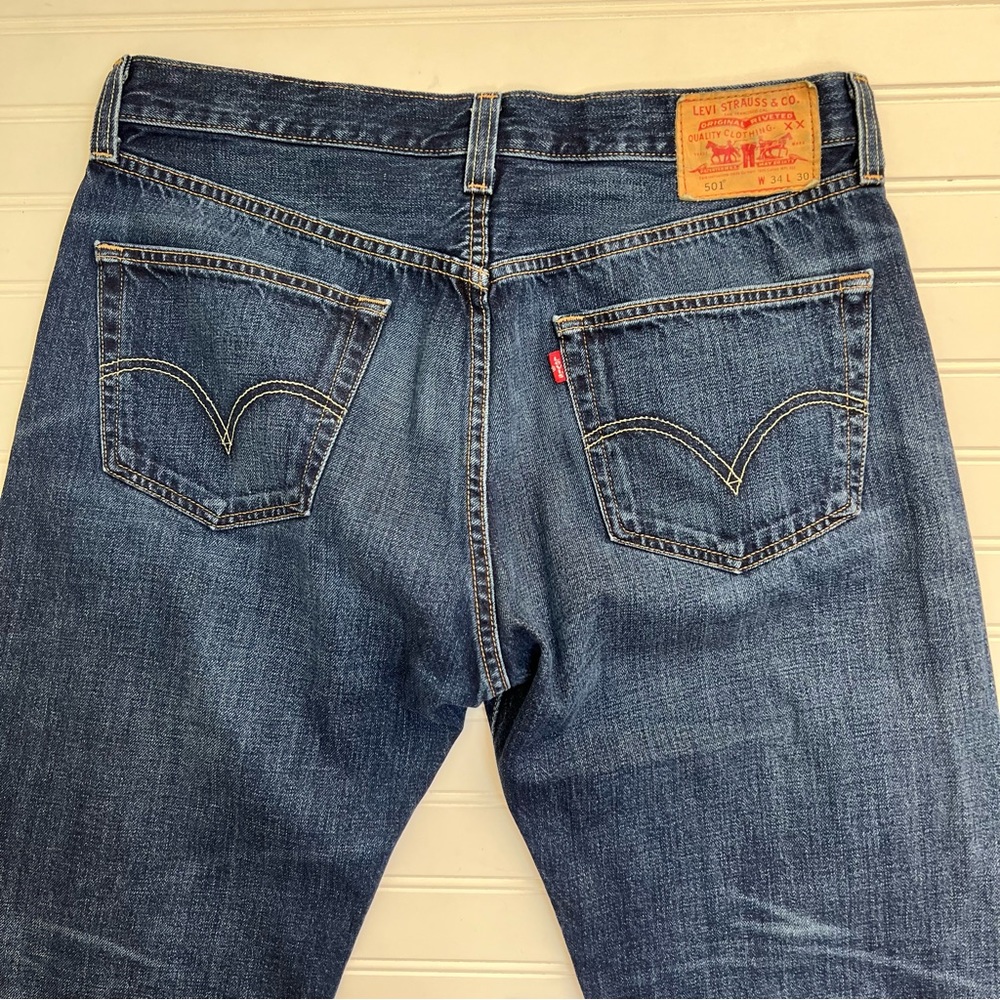 Levi's 501 Selvedge Button Fly Jeans For JCrew 34 x 30 - Picture 3 of 10